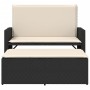 Banco de jardín con cojines y reposapiés ratán sintético negro by vidaXL, garden benches - Ref: Foro24-368407, Price: 230,57 ...