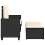 Banco de jardín con cojines y reposapiés ratán sintético negro by vidaXL, garden benches - Ref: Foro24-368407, Price: 244,19 ...
