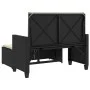 Banco de jardín con cojines y reposapiés ratán sintético negro by vidaXL, garden benches - Ref: Foro24-368407, Price: 244,19 ...