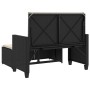 Banco de jardín con cojines y reposapiés ratán sintético negro by vidaXL, garden benches - Ref: Foro24-368407, Price: 230,57 ...