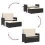Banco de jardín con cojines y reposapiés ratán sintético negro by vidaXL, garden benches - Ref: Foro24-368407, Price: 244,19 ...