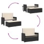 Banco de jardín con cojines y reposapiés ratán sintético negro by vidaXL, garden benches - Ref: Foro24-368407, Price: 230,57 ...