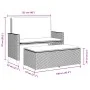Gartenbank mit Kissen und Fußstütze aus schwarzem synthetischem Rattan von vidaXL, Gartenbänke - Ref: Foro24-368407, Preis: 2...
