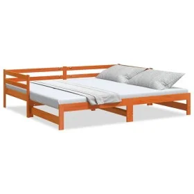 Sofá cama nido madera maciza de pino marrón cera 90x200 cm de vidaXL, Camas y somieres - Ref: Foro24-847159, Precio: 161,40 €...