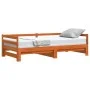 Sofá cama nido madera maciza de pino marrón cera 90x200 cm de vidaXL, Camas y somieres - Ref: Foro24-847159, Precio: 161,40 €...