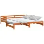 Sofá cama nido madera maciza de pino marrón cera 90x200 cm de vidaXL, Camas y somieres - Ref: Foro24-847159, Precio: 161,40 €...