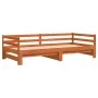 Sofá cama nido madera maciza de pino marrón cera 90x200 cm de vidaXL, Camas y somieres - Ref: Foro24-847159, Precio: 161,40 €...