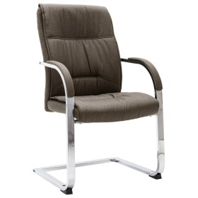 Silla de oficina voladiza de tela gris taupe