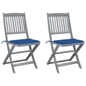 Folding garden chairs 2 units with solid acacia wood cushions by vidaXL, Garden chairs - Ref: Foro24-3064546, Price: 124,51 €...
