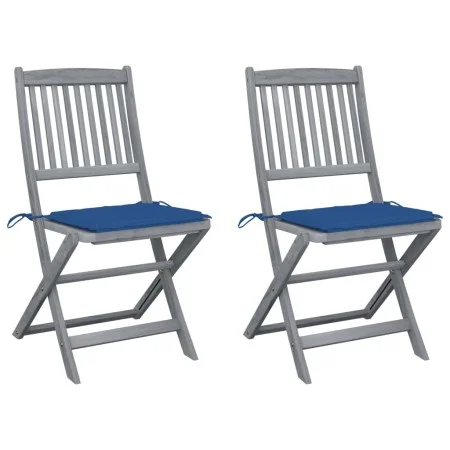 Folding garden chairs 2 units with solid acacia wood cushions by vidaXL, Garden chairs - Ref: Foro24-3064546, Price: 124,51 €...