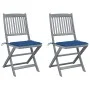 Folding garden chairs 2 units with solid acacia wood cushions by vidaXL, Garden chairs - Ref: Foro24-3064546, Price: 124,51 €...