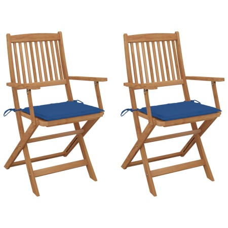 2 Stück klappbare Gartenstühle und Kissen aus massivem Akazienholz von vidaXL, Gartenstühle - Ref: Foro24-3064600, Preis: 166...