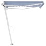Manual retractable awning with blue and white LED lights 350x250 cm by vidaXL, Awnings - Ref: Foro24-3069521, Price: 392,87 €...