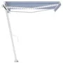 Manual retractable awning with blue and white LED lights 350x250 cm by vidaXL, Awnings - Ref: Foro24-3069521, Price: 384,82 €...