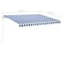 Manual retractable awning with blue and white LED lights 350x250 cm by vidaXL, Awnings - Ref: Foro24-3069521, Price: 384,82 €...