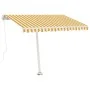 Manual retractable awning with yellow and white LED lights 350x250 cm by vidaXL, Awnings - Ref: Foro24-3069523, Price: 370,31...