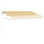Manual retractable awning with yellow and white LED lights 350x250 cm by vidaXL, Awnings - Ref: Foro24-3069523, Price: 370,31...