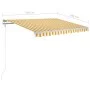 Manuell einziehbare Markise mit gelbem und weißem LED-Licht 3,5x2,5 m von vidaXL, Markisen - Ref: Foro24-3069923, Preis: 352,...