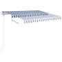 Einziehbare manuelle Markise mit blauem und weißem LED-Licht 3,5x2,5 m von vidaXL, Markisen - Ref: Foro24-3069921, Preis: 367...