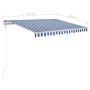 Einziehbare manuelle Markise mit blauem und weißem LED-Licht 3,5x2,5 m von vidaXL, Markisen - Ref: Foro24-3069921, Preis: 367...