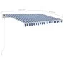 Retractable manual awning with blue and white LED light 3.5x2.5 m by vidaXL, Awnings - Ref: Foro24-3069921, Price: 372,72 €, ...