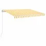 Retractable manual awning with yellow and white LED lights 350x250 cm by vidaXL, Awnings - Ref: Foro24-3068883, Price: 255,24...