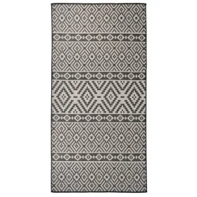 Flachgewebter Outdoor-Teppich mit schwarzen Streifen 100x200 cm von vidaXL, Teppiche - Ref: Foro24-340850, Preis: 41,31 €, Ra...