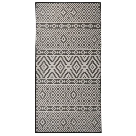 Alfombra de exterior de tejido plano rayas negras 100x200 cm de vidaXL, Alfombras - Ref: Foro24-340850, Precio: 44,99 €, Desc...