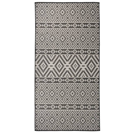Flachgewebter Outdoor-Teppich mit schwarzen Streifen 100x200 cm von vidaXL, Teppiche - Ref: Foro24-340850, Preis: 48,16 €, Ra...