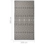 Flachgewebter Outdoor-Teppich mit schwarzen Streifen 100x200 cm von vidaXL, Teppiche - Ref: Foro24-340850, Preis: 48,16 €, Ra...