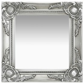 Silberner Wandspiegel im Barockstil 40x40 cm von vidaXL, Spiegel - Ref: Foro24-320306, Preis: 37,80 €, Rabatt: %
