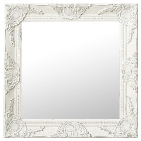 White baroque style wall mirror 50x50 cm by vidaXL, Mirrors - Ref: Foro24-320312, Price: 37,34 €, Discount: %
