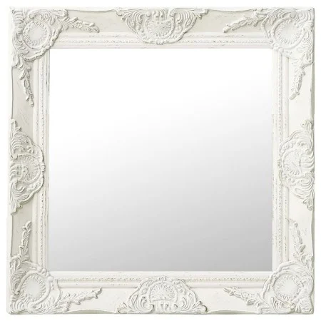 White baroque style wall mirror 50x50 cm by vidaXL, Mirrors - Ref: Foro24-320312, Price: 38,05 €, Discount: %