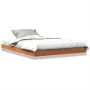 Solid wax brown pine wood bed frame 140x190 cm by vidaXL, Beds and slatted bases - Ref: Foro24-847154, Price: 94,86 €, Discou...