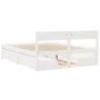 White pine wood bed frame with drawers 150x200cm by vidaXL, Beds and slatted bases - Ref: Foro24-3282346, Price: 291,11 €, Di...