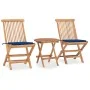 Klappbare Garten-Essgruppe, 3-teilig, Kissen aus Teakholz von vidaXL, Gartensets - Ref: Foro24-3063181, Preis: 168,38 €, Raba...