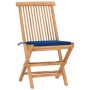 Folding garden dining set 3 pieces teak wood cushions by vidaXL, Garden sets - Ref: Foro24-3063181, Price: 170,88 €, Discount: %