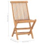 Folding garden dining set 3 pieces teak wood cushions by vidaXL, Garden sets - Ref: Foro24-3063181, Price: 170,88 €, Discount: %