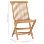Klappbare Garten-Essgruppe, 3-teilig, Kissen aus Teakholz von vidaXL, Gartensets - Ref: Foro24-3063181, Preis: 168,38 €, Raba...