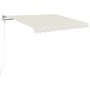 Manual retractable awning with cream-colored LED 350x250 cm by vidaXL, Awnings - Ref: Foro24-3068882, Price: 267,91 €, Discou...