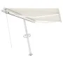 Manual retractable awning with cream-colored LED 350x250 cm by vidaXL, Awnings - Ref: Foro24-3069522, Price: 381,30 €, Discou...