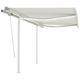 Manual retractable awning with cream LED light 3.5x2.5 m by vidaXL, Awnings - Ref: Foro24-3069922, Price: 381,31 €, Discount: %