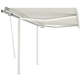 Manual retractable awning with cream LED light 3.5x2.5 m by vidaXL, Awnings - Ref: Foro24-3069922, Price: 369,16 €, Discount: %
