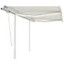 Toldo manual retráctil con luz LED color crema 3,5x2,5 m de vidaXL, Toldos - Ref: Foro24-3069922, Precio: 369,03 €, Descuento: %
