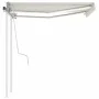 Toldo manual retráctil con luz LED color crema 3,5x2,5 m de vidaXL, Toldos - Ref: Foro24-3069922, Precio: 369,03 €, Descuento: %