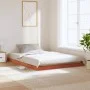 Estructura de cama madera maciza pino marrón cera 135x190 cm de vidaXL, Camas y somieres - Ref: Foro24-847155, Precio: 89,19 ...