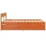 Wax brown pine wood bed frame with drawers 150x200 cm by vidaXL, Beds and slatted bases - Ref: Foro24-3282347, Price: 289,76 ...