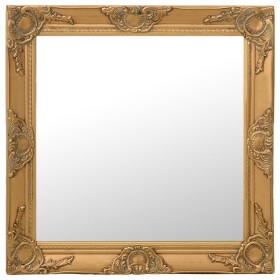 Espejo de pared estilo barroco dorado 60x60 cm