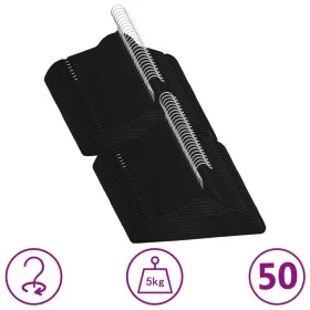 Juego de perchas ropa 50 uds antideslizantes terciopelo negro de vidaXL, Perchas - Ref: Foro24-289921, Precio: 49,37 €, Descu...