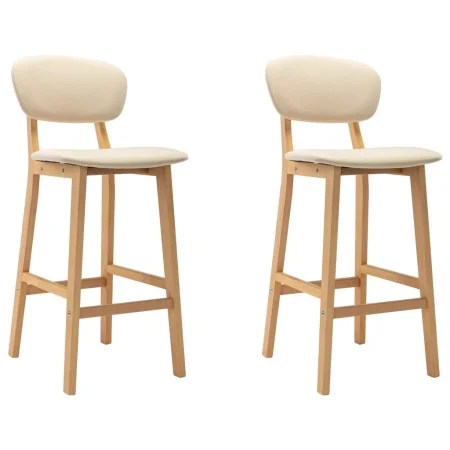 Taburetes de cocina 2 unidades tela color crema by vidaXL, Kitchen stools - Ref: Foro24-289369, Price: 174,03 €, Discount: %